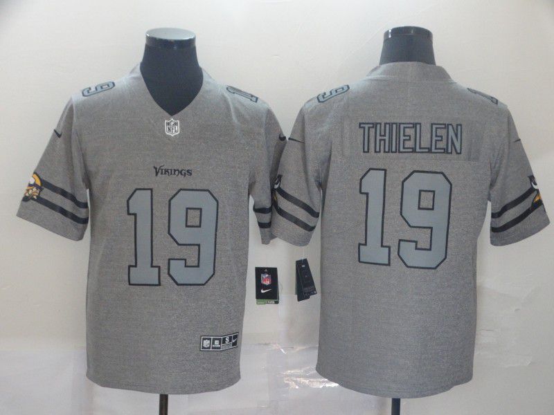 Men Minnesota Vikings #19 Thielen Grey Retro Nike NFL Jerseys->minnesota vikings->NFL Jersey